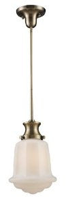 Landmark 69033-1 School House 1-Light Pendant, Antique Brass, 14-Inch H by 9-Inch W