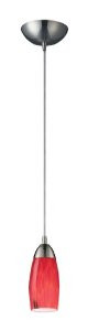 Elk 110-1FR 1-Light Pendant In Satin Nickel with Frosted Martini Glass