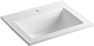 KOHLER K-2337-1-0 Memoirs Self-Rimming Lavatory with Stately Design, White