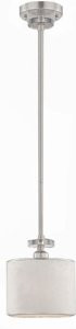 Eurofase 15860-023 Savvy 1-Light Pendant Lighting, Satin Nickel/White