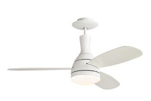 Westinghouse 7259800 Cumulus One-Light Reversible Three-Blade Indoor Ceiling Fan, 48-Inch, White Finish with Frosted Acid Etched Glass