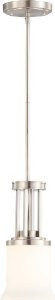 Nuvo Lighting 60/4108 One Light Harmony Mini Pendant with Satin Glass, Brushed Nickel
