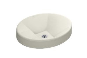 Kohler K-2390-96 Inscribe Oval Cast Iron Wading Pool Lavatory, Biscuit