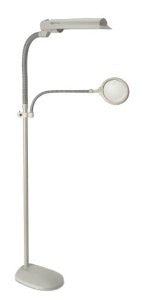 OttLite W9437T-SHPR 18-watt Easy View Floor Lamp, Dove Grey