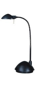 Park Madison Lighting PMD-3501-31 20-1/2-Inch Tall Halogen Desk Lamp with Fully Adjustable Gooseneck Column and Euro Style Rocker Switch, Black Finish