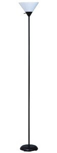 Park Madison Lighting PMF-3127-31 Contemporary Design 72-Inch High 150-Watt Incandescent Torchiere Floor Lamp, Black Finish with White Shade
