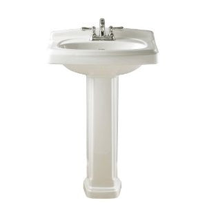 American Standard 0555.401.020 Townsend Pedestal Bathroom Sink with 4-Inch Faucet Spacing, White