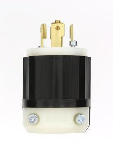Leviton 2811 30 Amp, 120/208 Volt 3PY, NEMA L21-30P, 4P, 5W, Locking Plug, Industrial Grade, Grounding - Black-White