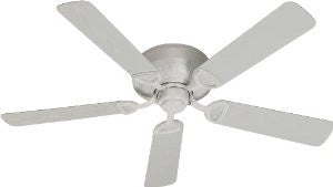 Quorum International 151525-8 Medallion Flush Mount Patio Ceiling Fan with Studio White Blades, 52-Inch, Studio White Finish