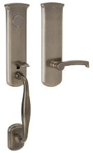 Baldwin 85340.050.LFD Tahoe Emergency Exit Left Hand Dummy Handleset with Tahoe Lever, Satin Brass and Black