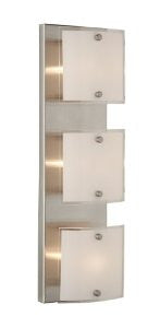 Artcraft Lighting AC3333 Brentwood Modern Contemporary 3-Light Bathroom Light In Brushed Nickel With Frosted Glass Shade
