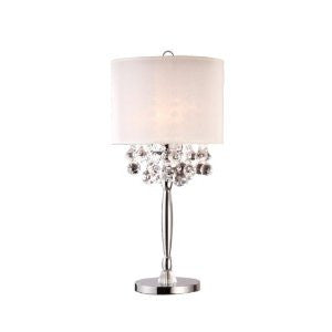 OK-5110T 30-Inch Crystal Silver Table Lamp