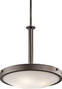 Kichler Lighting 42244OZ Lytham 4-Light Pendant, Old Bronze Finish with Satin Etched White Glass