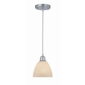 Lite Source LS-19836 Tracen Pendant Lamp, Chrome with Scales Glass Shade