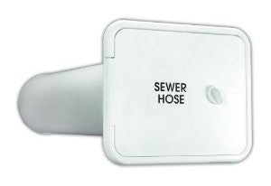 JR Products L8D82-A Polar White Thumb Lock for Sewer Hose/Storage Hatch