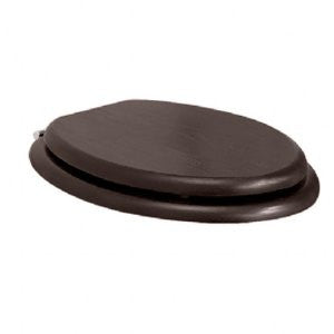 Porcher 71118-00.610 Elongated Slow Close Furniture Finish Toilet Seat with Polished Nickel Hinges, Wenge