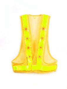 MAXSA Innovations 20026XL Yellow with Yellow Reflective Safety Vest with 16 LED Lights, X-Large