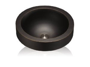Lenova CB-125 Copper Round Above Counter Bathroom Sink, Oil Rubbed Bronze Finish