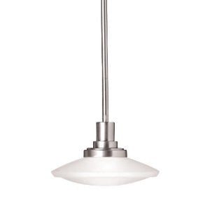 Kichler Lighting 2655NI Structures Halogen Mini Pendant, Brushed Nickel with Satin-Etched Glass