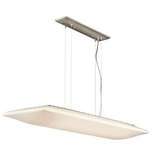 Kichler Lighting 10709NI Ara 4-Light Fluorescent Rectangular Pendant, Brushed Nickel with Matte White Acrylic Glass
