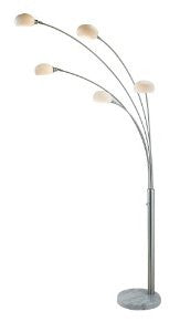 Adesso Luna Arc Lamp, Satin Steel