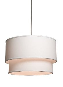Artcraft Lighting SC522WH Mercer Street Small Round Chandelier, White with White Linen Shade