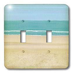 3dRose LLC lsp_31877_2 Beach Scene Painting Sand Ocean - Double Toggle Switch