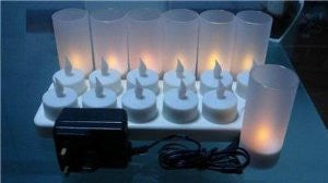 ProSource Rechargeable Tea Light Tealight Candles (No Batteries Necessary) - With Frosted Holder Votives