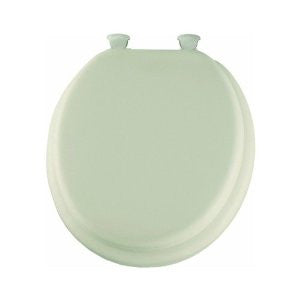 Mayfair 13EC 346 Soft Antimicrobial Vinyl Toilet Seat with Lift-Off Hinges, Biscuit
