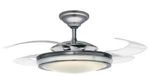 Hunter 21425 Fanaway 48" Ceiling Fan with Clear Retractable Blades, Brushed Chrome