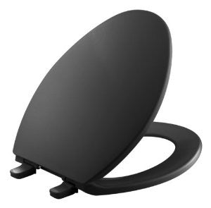 Kohler K-4774-7 Brevia Elongated Toilet Seat with Q2 Advantage, Black Black