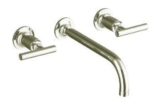 KOHLER K-T14414-4-SN Purist Two-Handle Wall-Mount Faucet Trim, Vibrant Polished Nickel