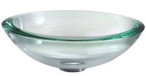 KRAUS GV-150-19mm Clear 34mm edge Glass Vessel Sink
