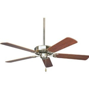 Progress Lighting P2501-09 52-Inch Fan with 5 Blades and 3-Speed Reversible Motor with Reversible Cherry or Natural Cherry Blades, Brushed Nickel