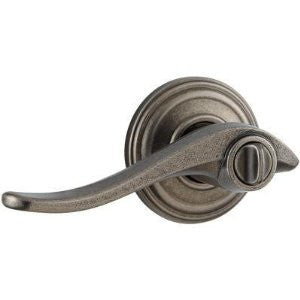 Kwikset 730AVL Avalon Privacy (Bed/Bath) Door Leverset, Rustic Pewter
