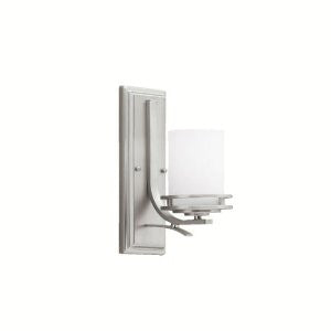 Kichler Lighting 5076NI 1-Light Hendrik Incandescent Wall Sconce, Brushed Nickel