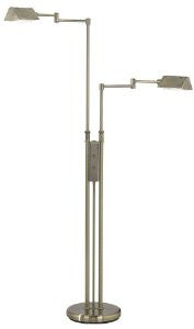 Lite Source LS-974AB Pharma Collection Floor Lamp with Antique Brass Metal Shade, Antique Brass