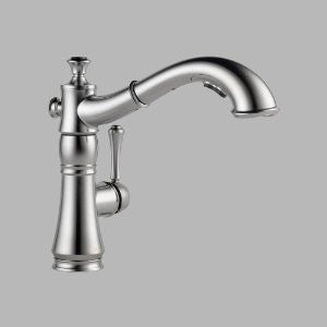 Delta Faucet 4197-AR-DST Cassidy Single Handle Pull-Out Kitchen Faucet, Arctic Stainless Steel