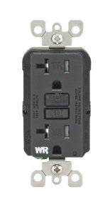 Leviton WT599-E 15-Amp 125-Volt SmartLock Pro Slim Weather-Resistant and Tamper-Resistant GFCI Receptacle, Black