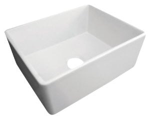 ALFI brand AB505-W Contemporary Smooth Fireclay Farmhouse Kitchen Sink, 26-Inch, White