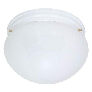 Nuvo Lighting 60/404 Two Light Flush Mount with White Mushroom Glass, White, 12-Inch