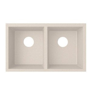 Swanstone QUSQ-3322.076 32-Inch x 21-Inch Undermount Double Bowl Sink, Granito