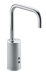 KOHLER K-13475-CP Gooseneck Touchless Ac-Powered Deck-Mount Faucet, Polished Chrome