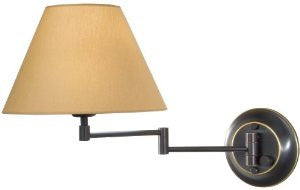 Holtkoetter Swing-Arm Wall Sconce with Fabric Shade, Hand-Brushed Old Bronze with Kupfer Shade
