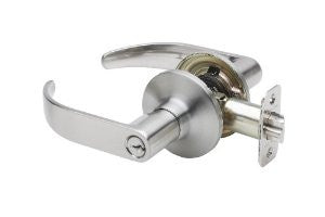 Copper Creek EL1241SS Erin Push Button Entry Door Lever, Satin Stainless