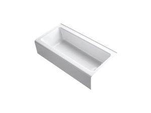 Kohler K-838-0 Bellwether 60-Inch by 30-Inch Cast Iron Bath with Integral Apron and Right-Hand Bath Drain, White