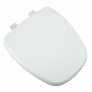 Comfort Seats C1B4R49-00 Deluxe MDF Wood Rounded Toilet Seat and Stainless Steel Hinges, White