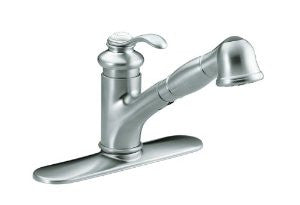 KOHLER K-12177-G Fairfax Single Control Kitchen Sink Faucet, Brushed Chrome