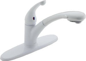Delta 470-WH-DST Signature Single Handle Pull-Out Kitchen Faucet, White