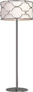 Artcraft Lighting SC649 Morocco 3-Lite Floor Lamp, Chrome with White Linen Shade